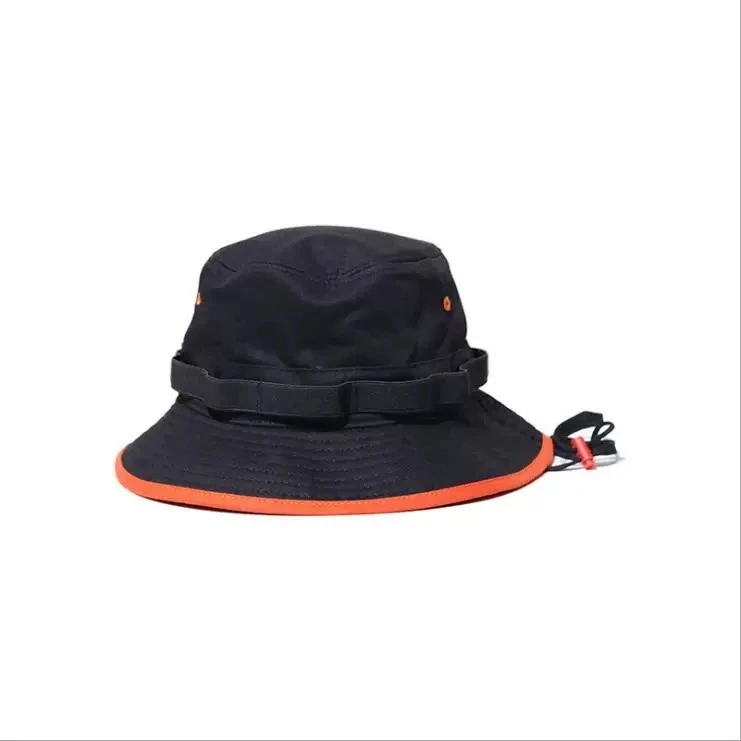 Men's Black Bucket Hat With String Nearby